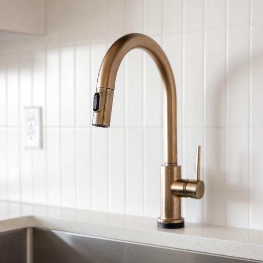 a sink with a faucet